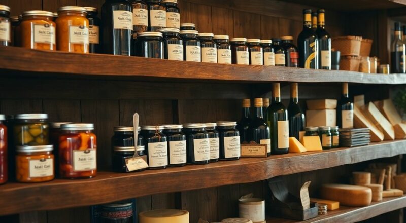 Produits artisanaux dans une épicerie française