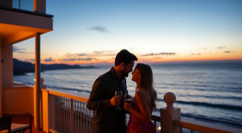 Couple romantique à Sanary au coucher du soleil